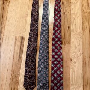 Jos. A. Bank Geometric Ties - Burgundy, Gray, and Navy